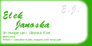 elek janoska business card