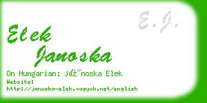 elek janoska business card